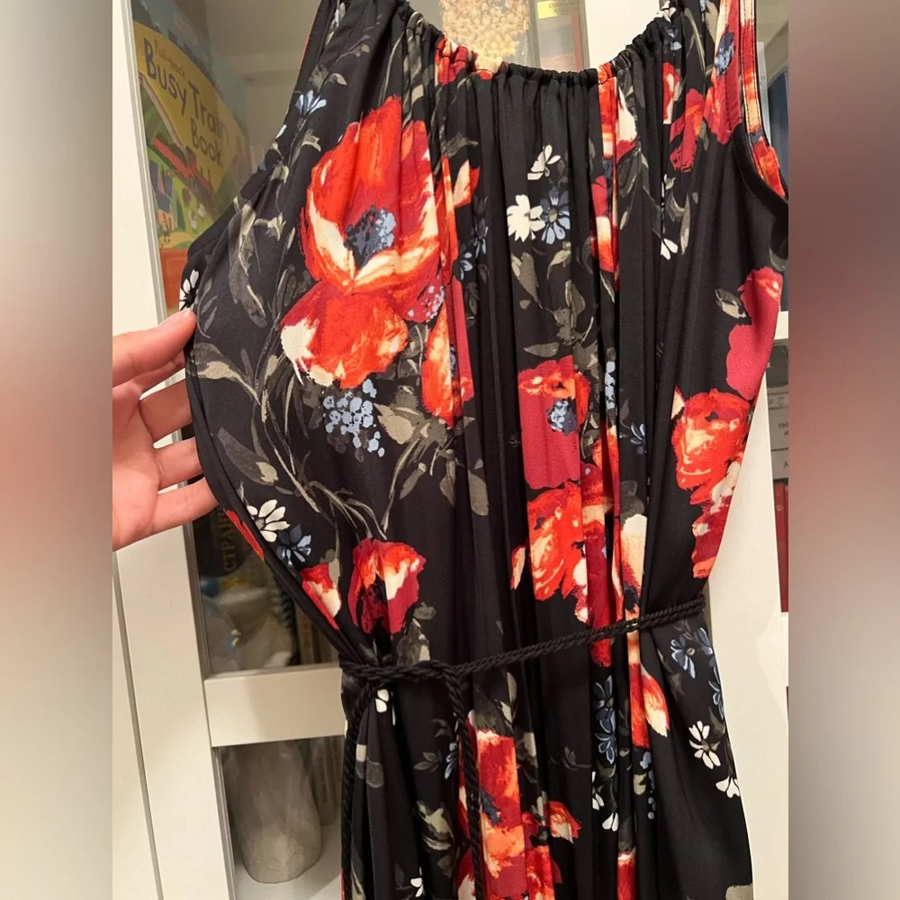 Abercrombie & Fitch Halter Neck Maxi Sleeveless Dress Flower Print Size Small